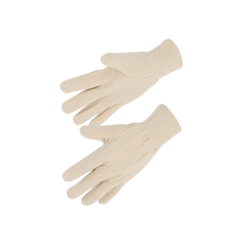 Singer Safety 400JE gant coton jersey écru poignet tricot