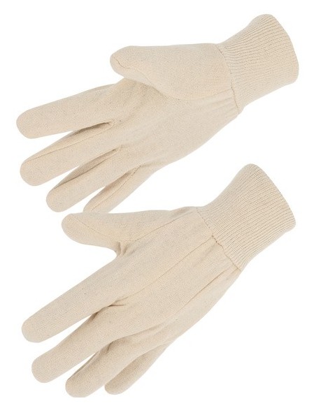 Singer Safety 400JE gant coton jersey écru poignet tricot