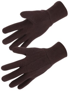 Singer Safety 400JM gant coton jersey marron poignet tricot