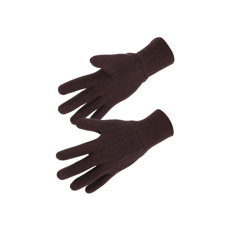 Singer Safety 400JM gant coton jersey marron poignet tricot