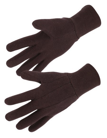 Singer Safety 400JM gant coton jersey marron poignet tricot