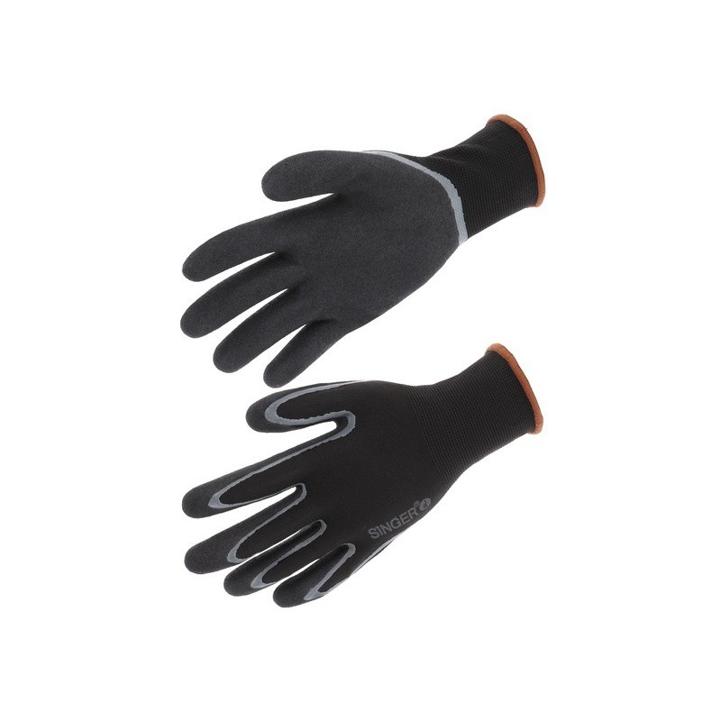 Singer Safety GRIP100 gants nylon nitrile double couche