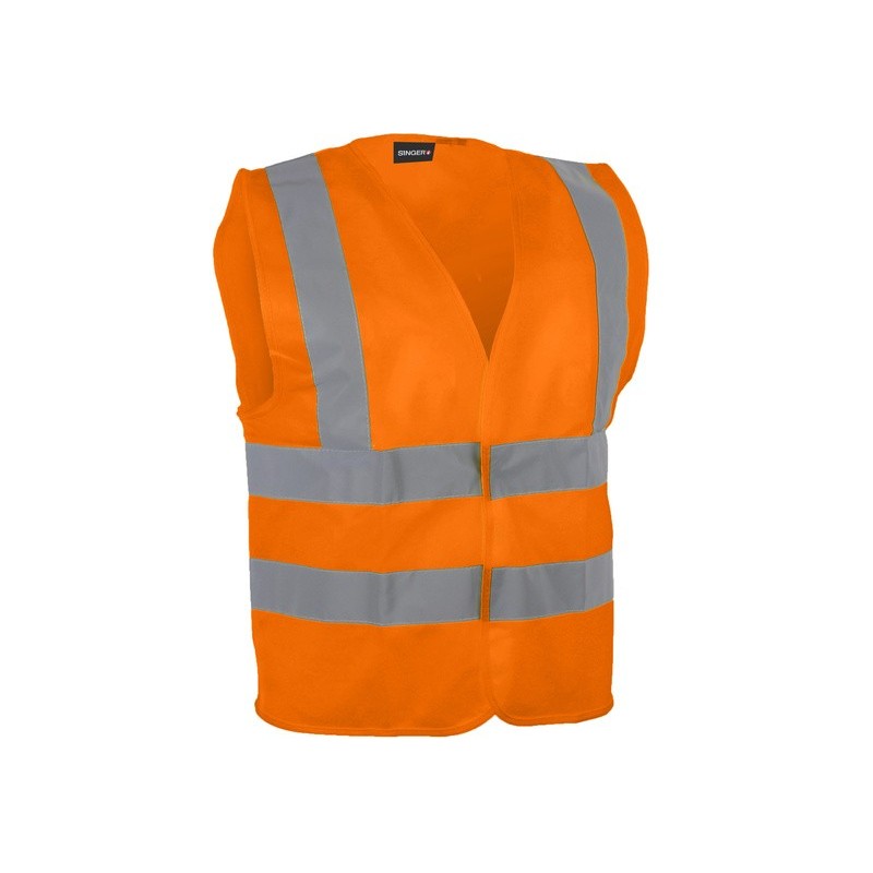Gilet haute visibilité orange 4 bandes SINGER GIL4BO
