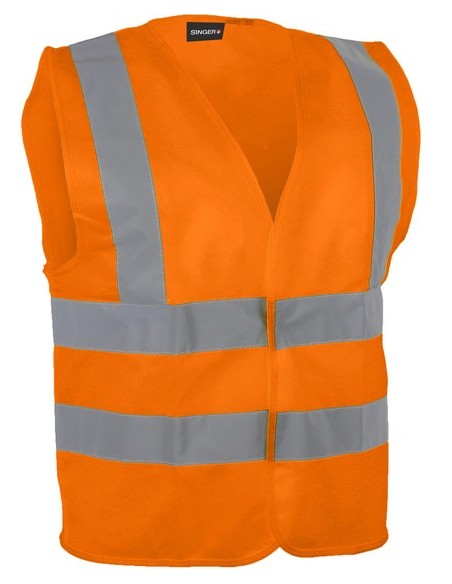 Gilet haute visibilité orange 4 bandes SINGER GIL4BO