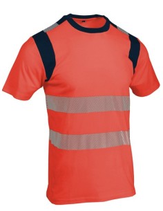 T-shirt haute visibilité rouge bleu marine SINGER SUCARED